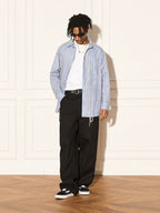 EMPTY REFERENCE Structured Stripe Long Sleeve Shirt