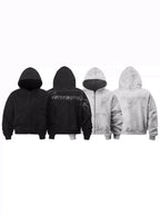 KARMANISTIC Rhinestone Logo Dirty Dye Zip Up Hoodie