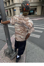 STEEPC Aged Desert Camo Pearl Embellished Print Tee