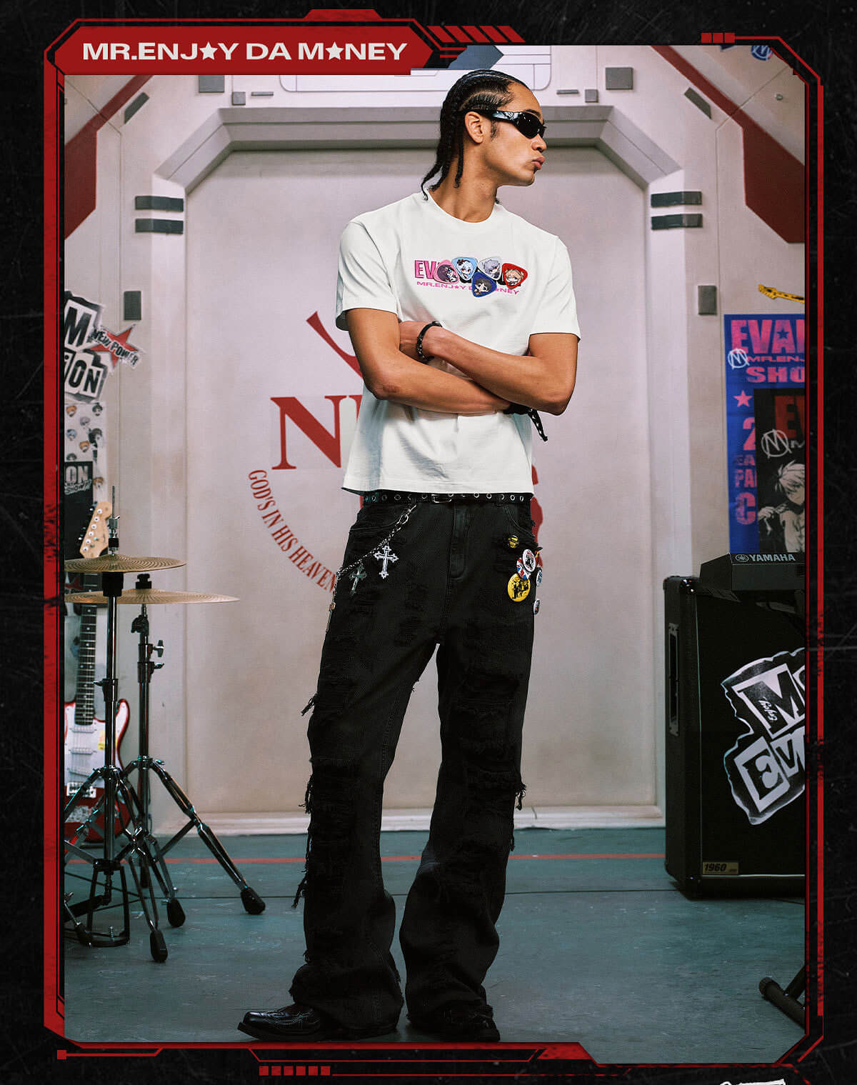 MEDM x EVA NEVER END Cute Character Velcro Patch Tee
