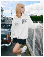 MEDM 3D Embroidered Angel Dove Zip Up Hoodie