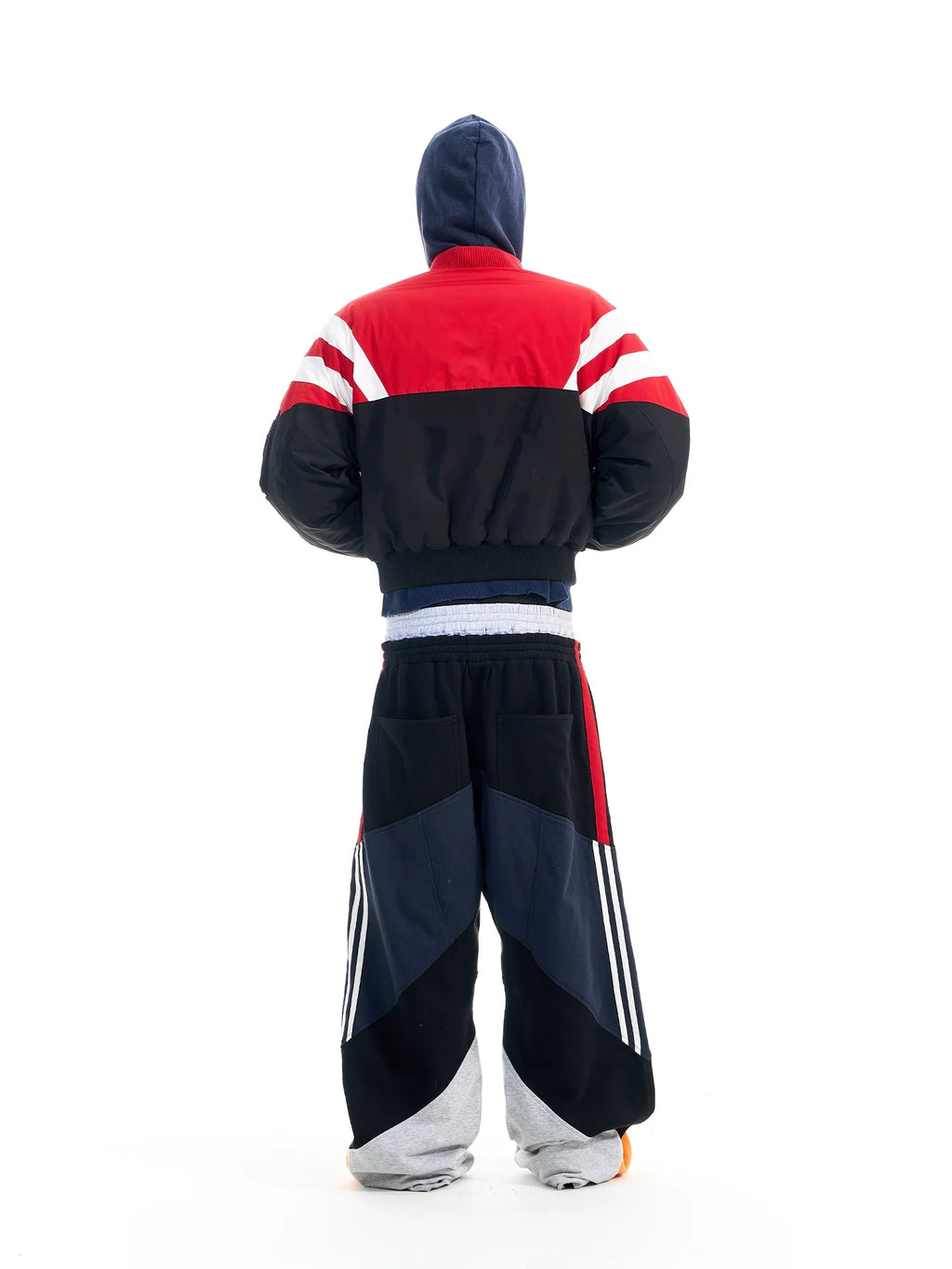 BLIND NO PLAN Contrast Color Sports Bomber Jacket