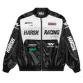 Harsh and Cruel Biker Stand Up Collar Racing Suit Faux Leather Jacket