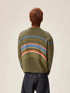 EVILKNIGHT(EK) Rainbow Circle Pattern Knit Sweater