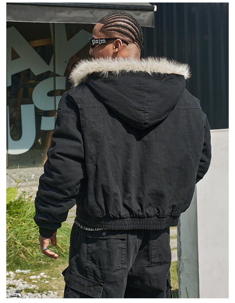 F3F Select Fur Quilted Lining Hoodie Jacket