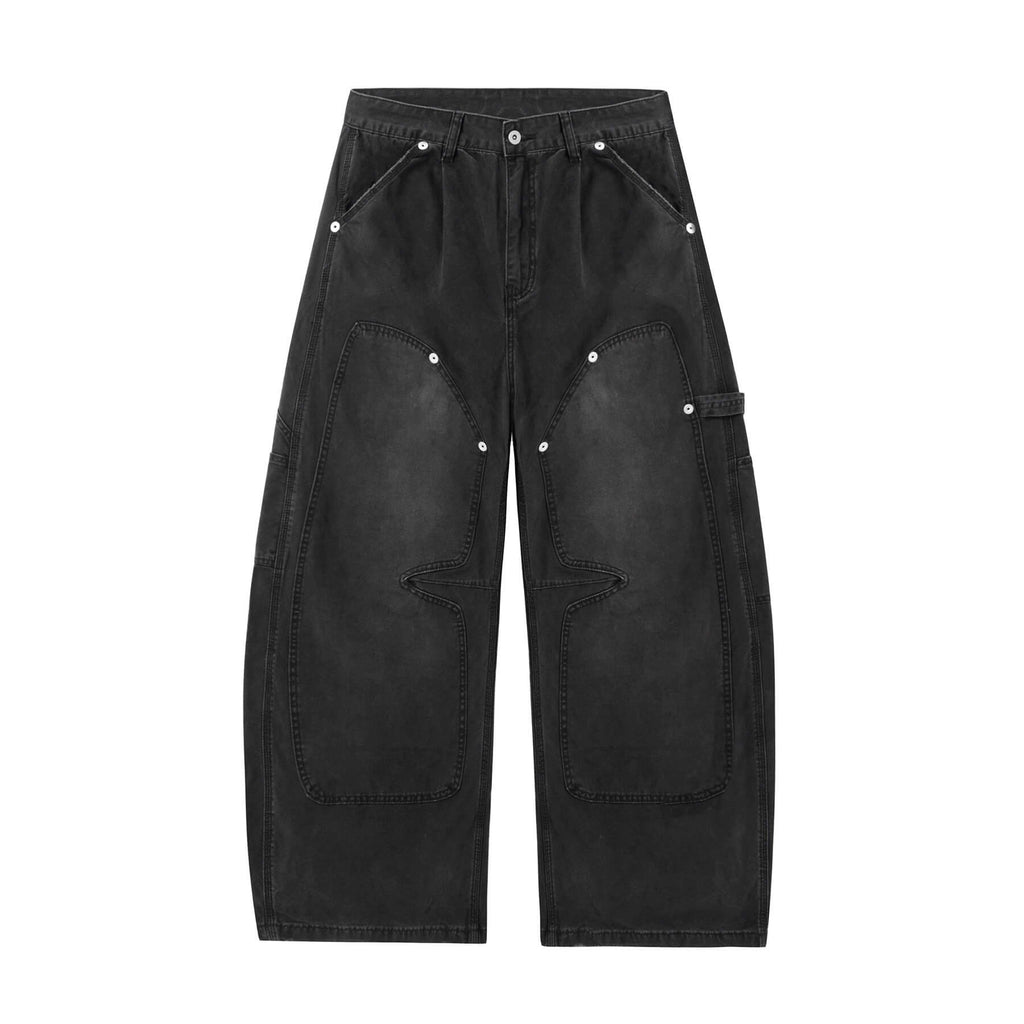 JHYQ Vintage Washed Baggy Double Knee Jeans