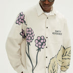 EMPTY REFERENCE Grape Leaf Fruit Print Long Sleeve Shirt