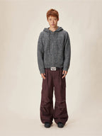 EVILKNIGHT(EK) Speckled Knit Zip Up Hoodie