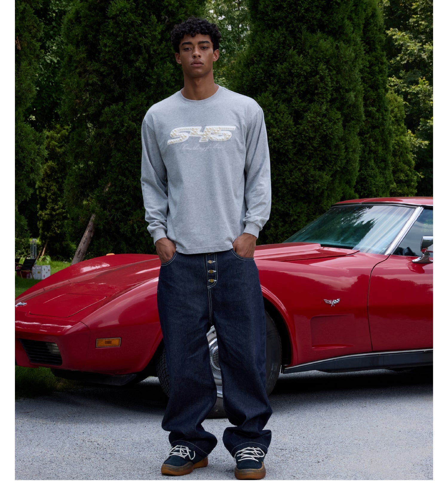 S45 Pearl Logo Patch Long Sleeve Tee
