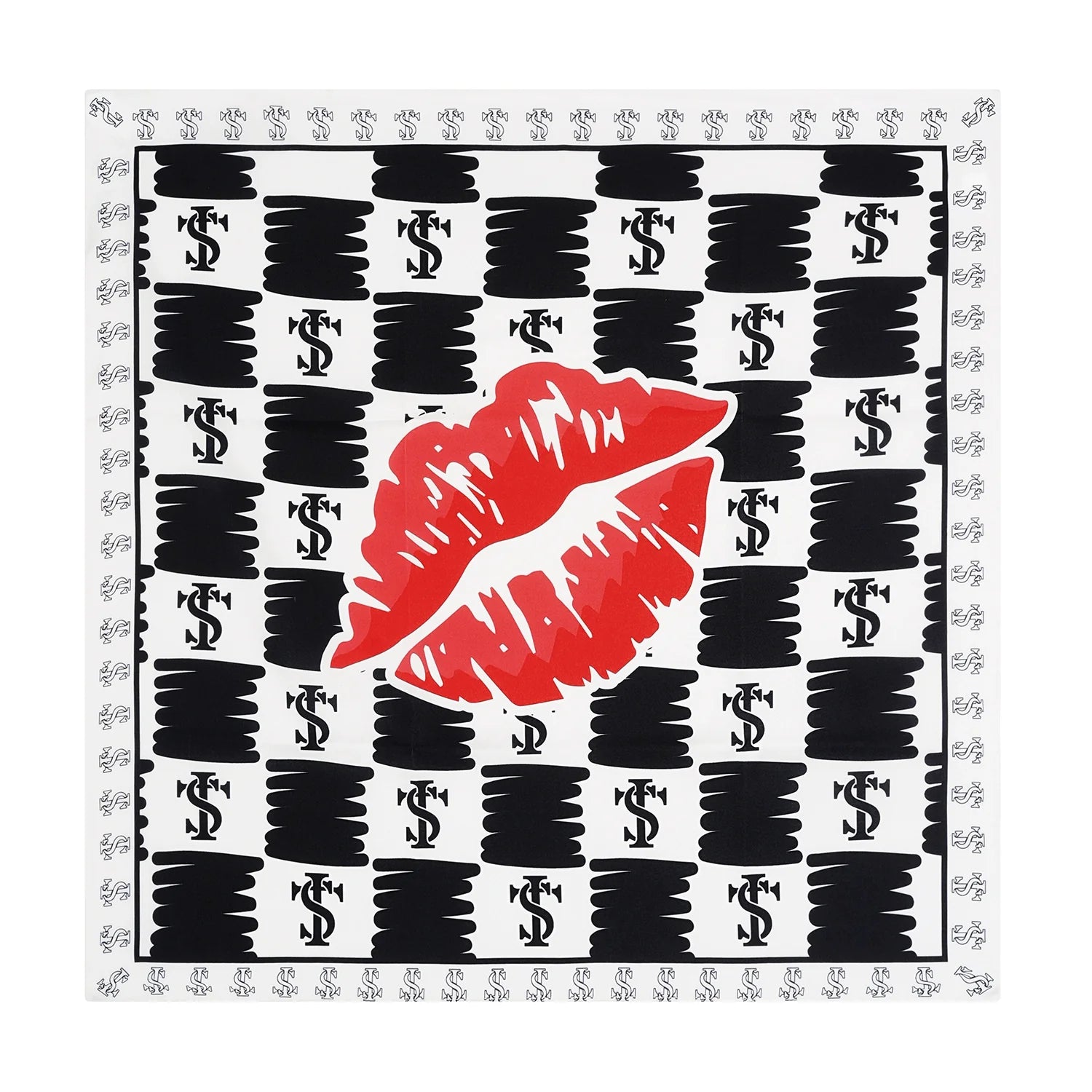 Small Town Kid Logo Lips Square Scarf / Bandana