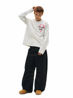 NOVACAM Question Mark Print Long Sleeve Tee