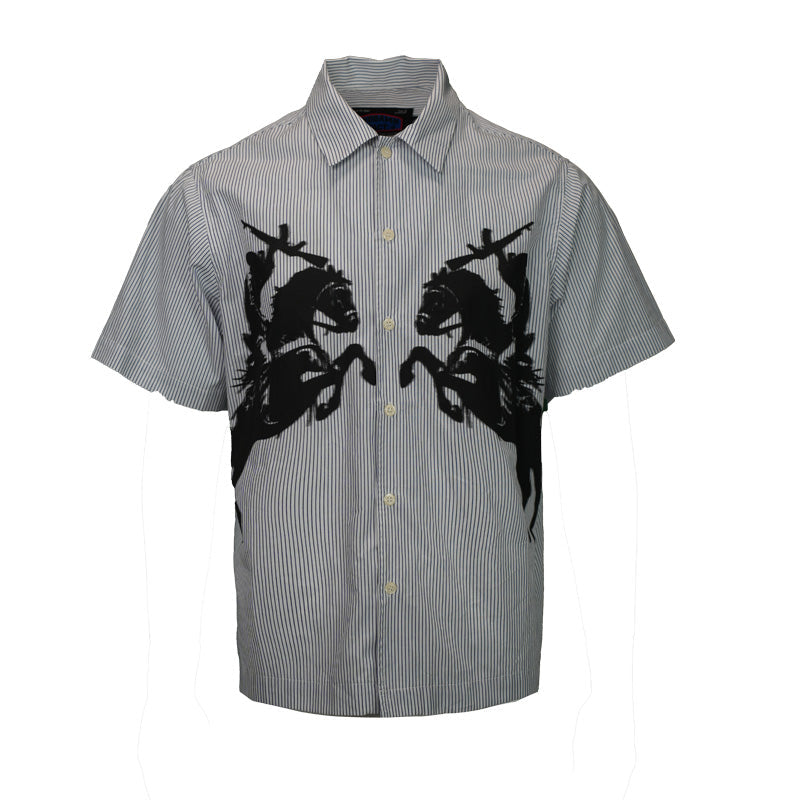 TGFCLUB 223 Print Stripe Short Sleeve Shirt