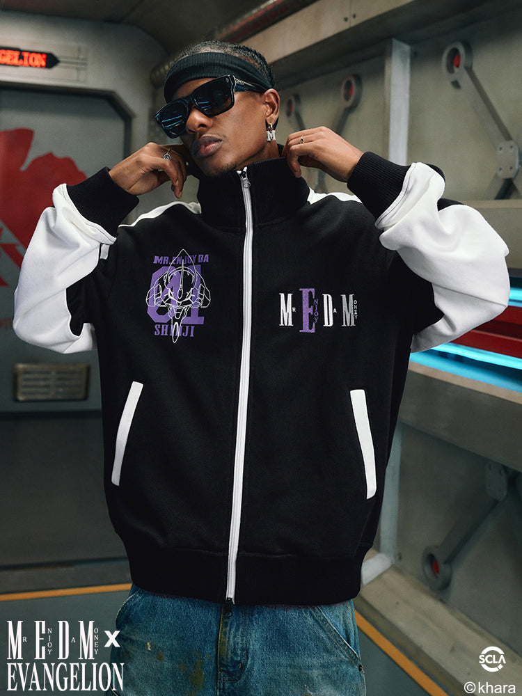 MEDM x EVA Line Art Body Contrast Color Track Jacket
