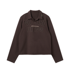 JHYQ Short Box Silhouette Letter Printing Long Sleeved Polo