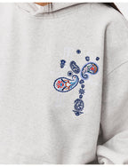 MEDM Ethnic Paisley Flower Embroidered Hoodie