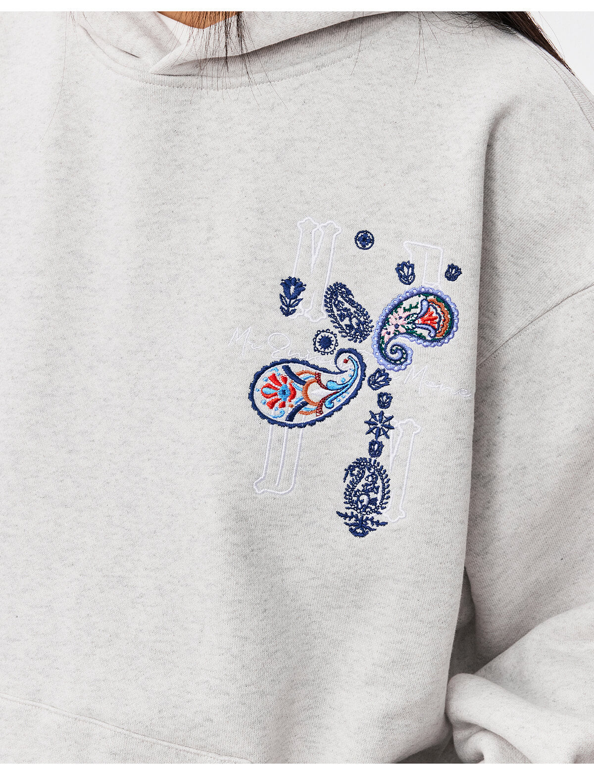 MEDM Ethnic Paisley Flower Embroidered Hoodie