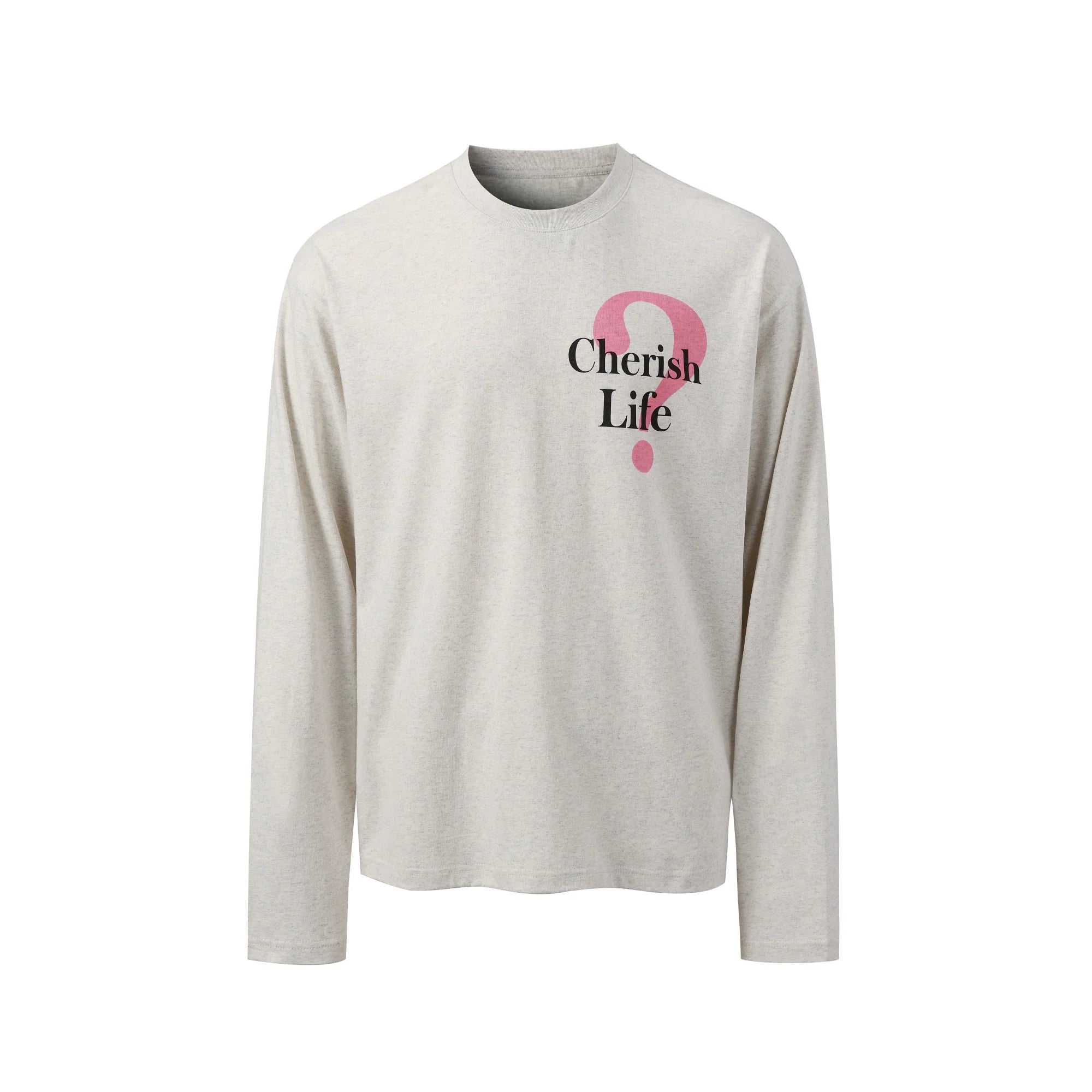 NOVACAM Question Mark Print Long Sleeve Tee