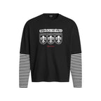 F3F Select Layered Stripe Long Sleeve Waffle Tee