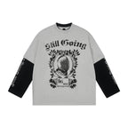 1807 STILLGOING Vintage Printed Layered Long Sleeve Tee
