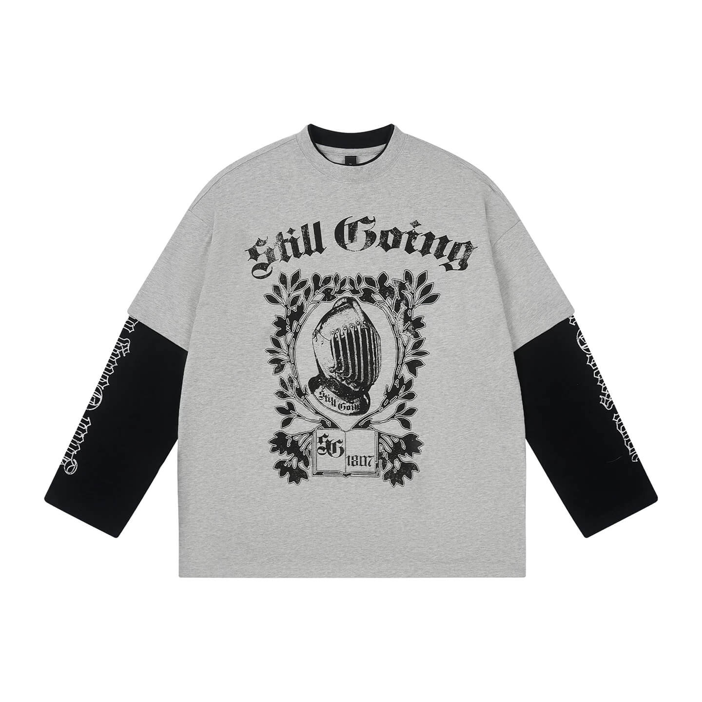 1807 STILLGOING Vintage Printed Layered Long Sleeve Tee