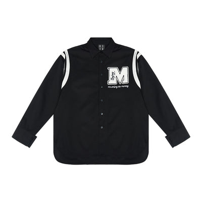MEDM Lapel Striped Long Sleeves Shirt