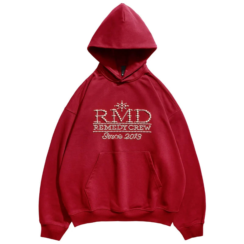Remedy RMD Pearl Letter Embroidered Hoodie