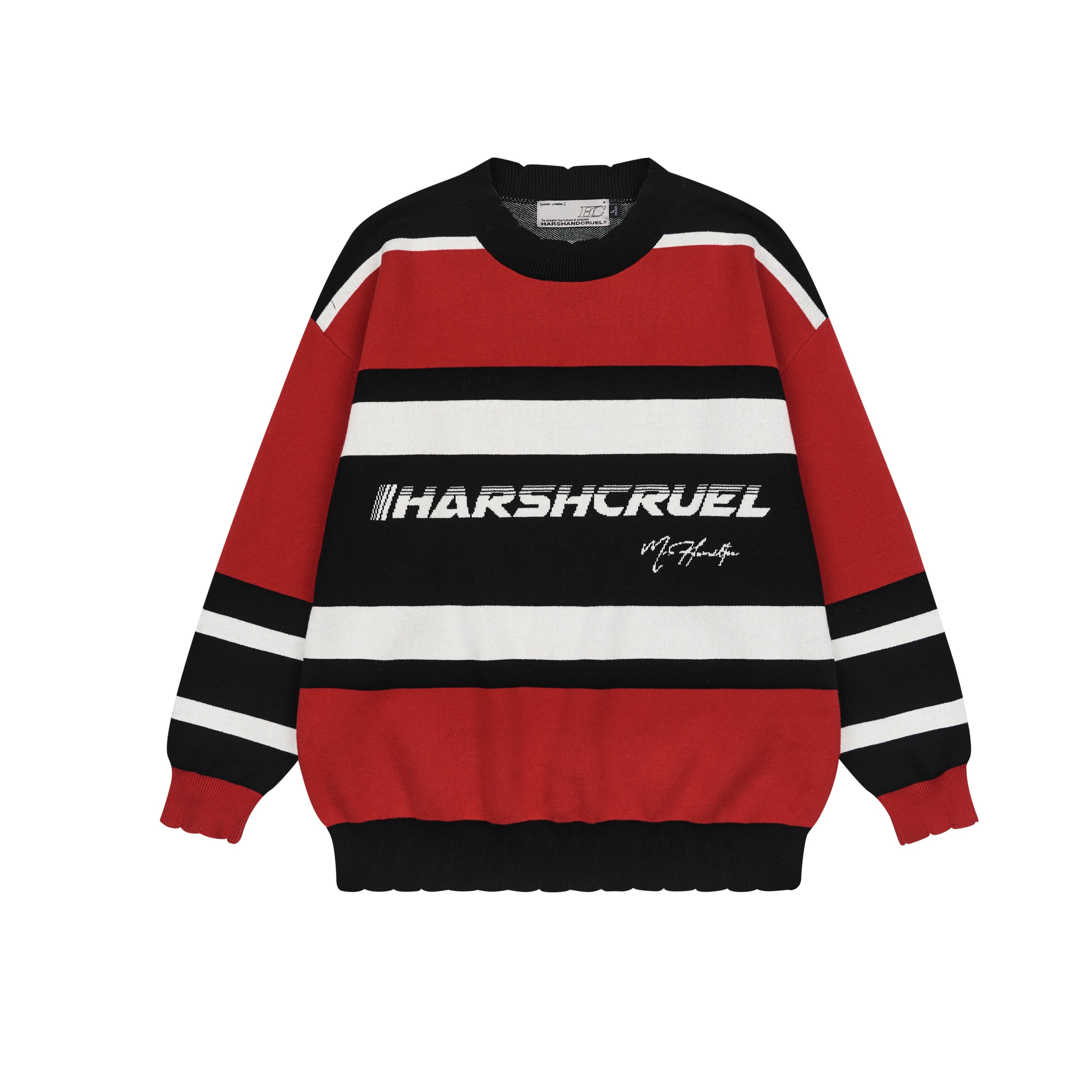 Harsh and Cruel Striped Logo Knit Sweater