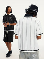Small Town Kid Pearl Logo Striped Polo Jersey