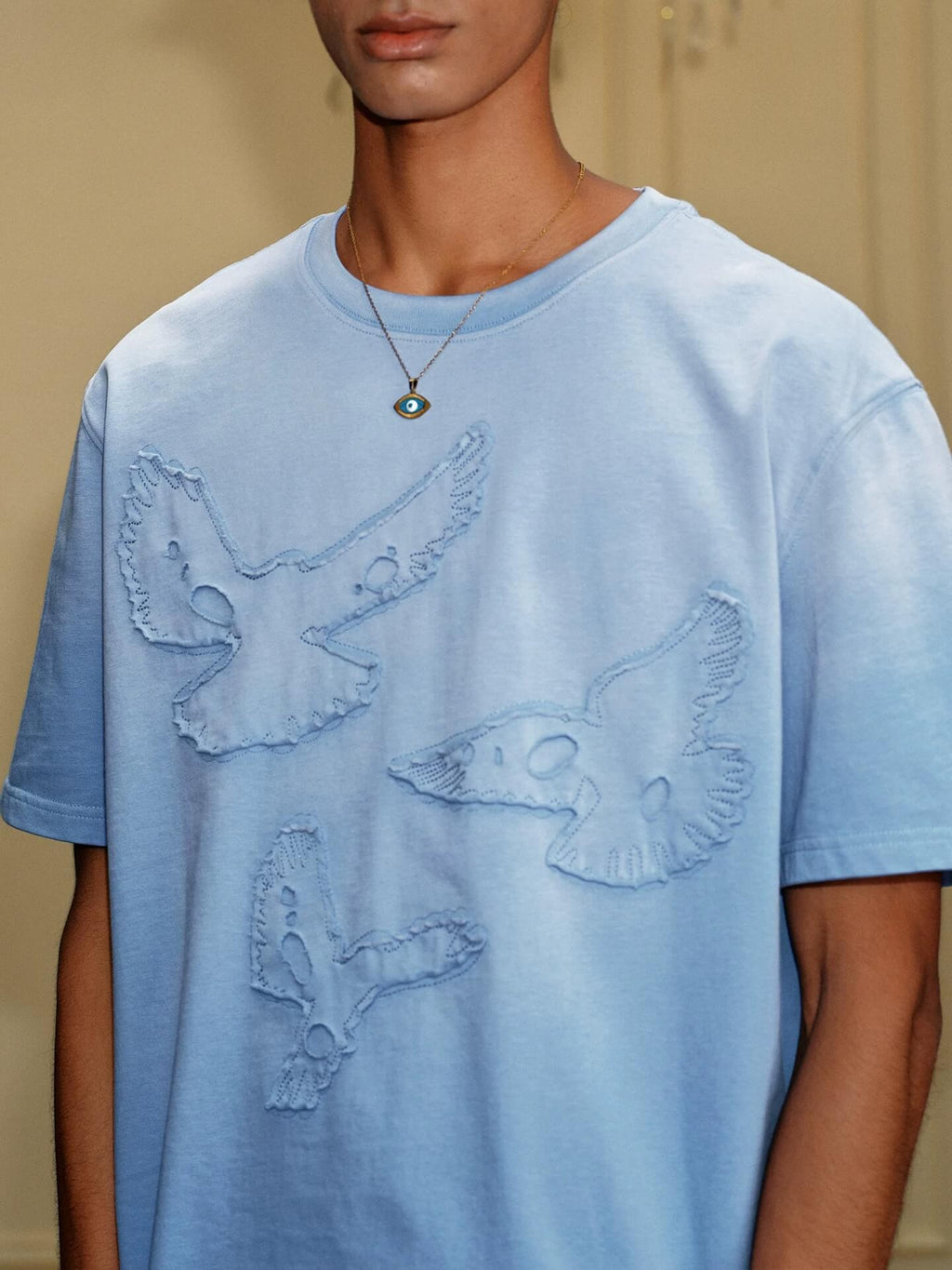 YADcrew Peace Dove Patch Distressed Washed Tee