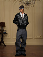 YADcrew Fold Over Leather Patch Pocket Jeans