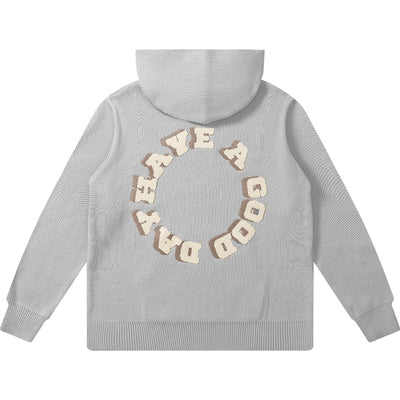 Harsh and Cruel Circular 3D LOGO Hoodie Knit Sweater