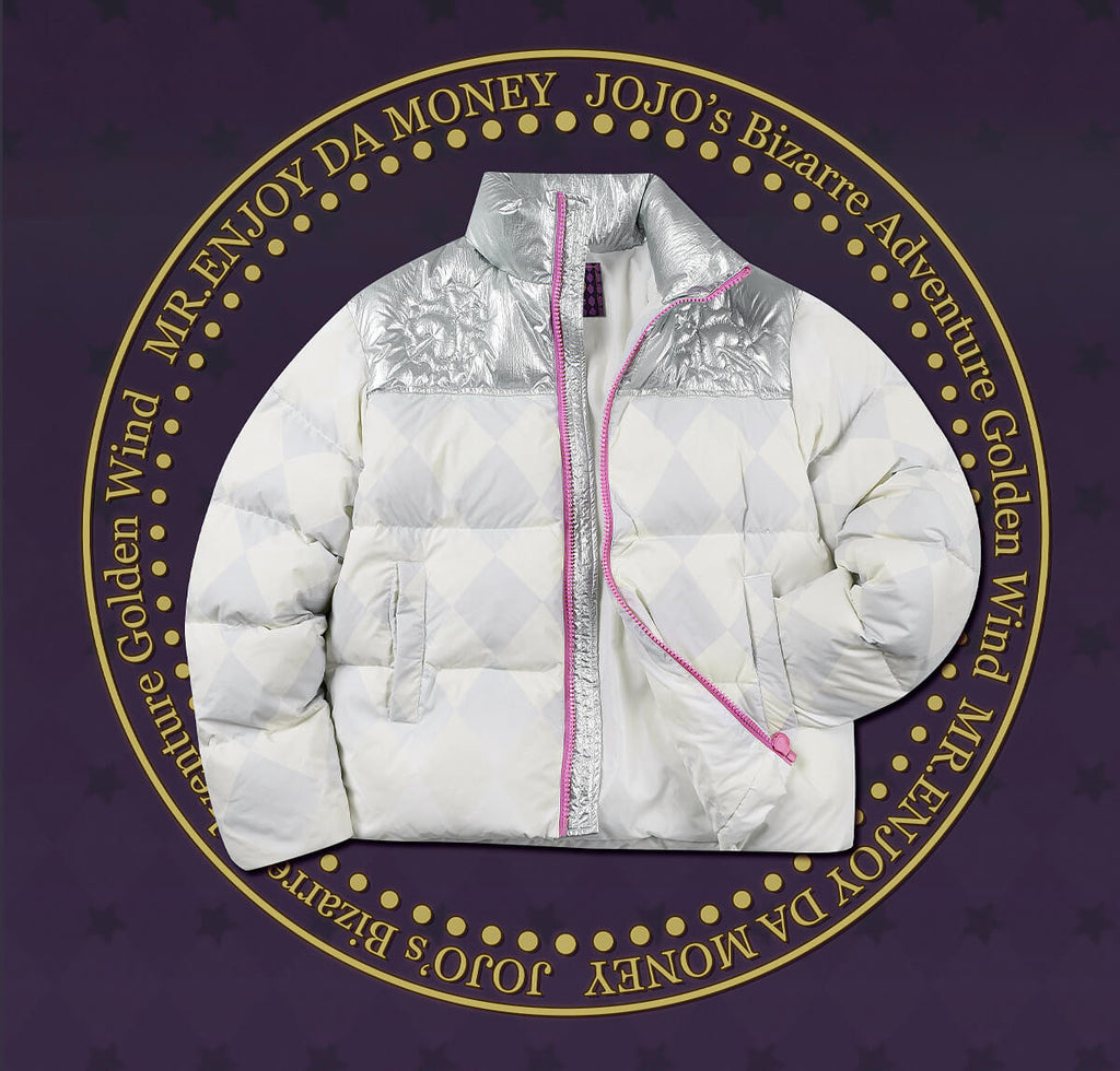 MEDM × JOJO Color Block Diamond Plaid Down Jacket