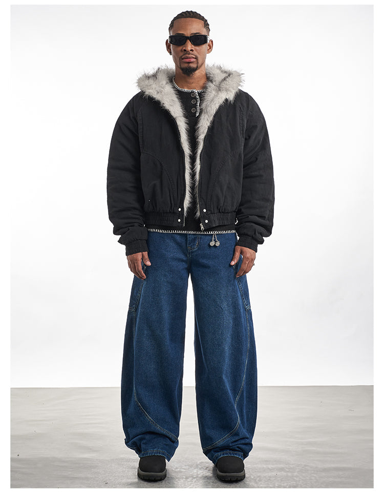 F3F Select Fur Quilted Lining Hoodie Jacket