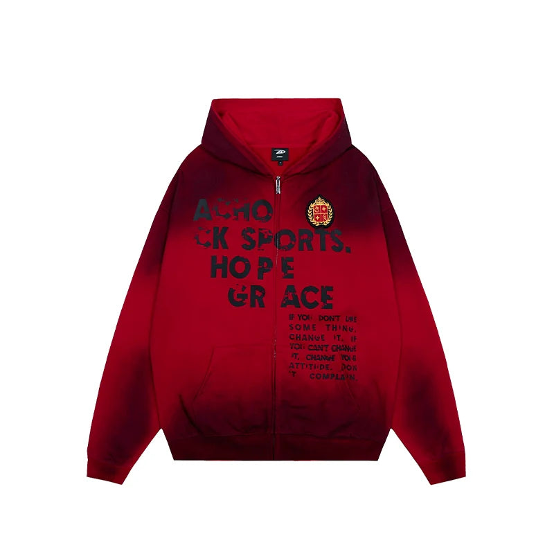 Achock Gradation Zip Up Hoodie