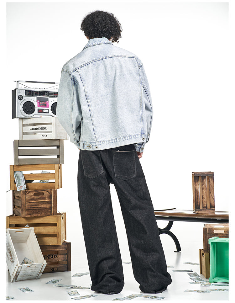 F3F Select Heavily Washed Light Blue Denim Jacket