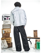 F3F Select Heavily Washed Light Blue Denim Jacket