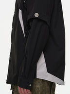BLIND NO PLAN Detachable Textured Contrast Patchwork Shirt