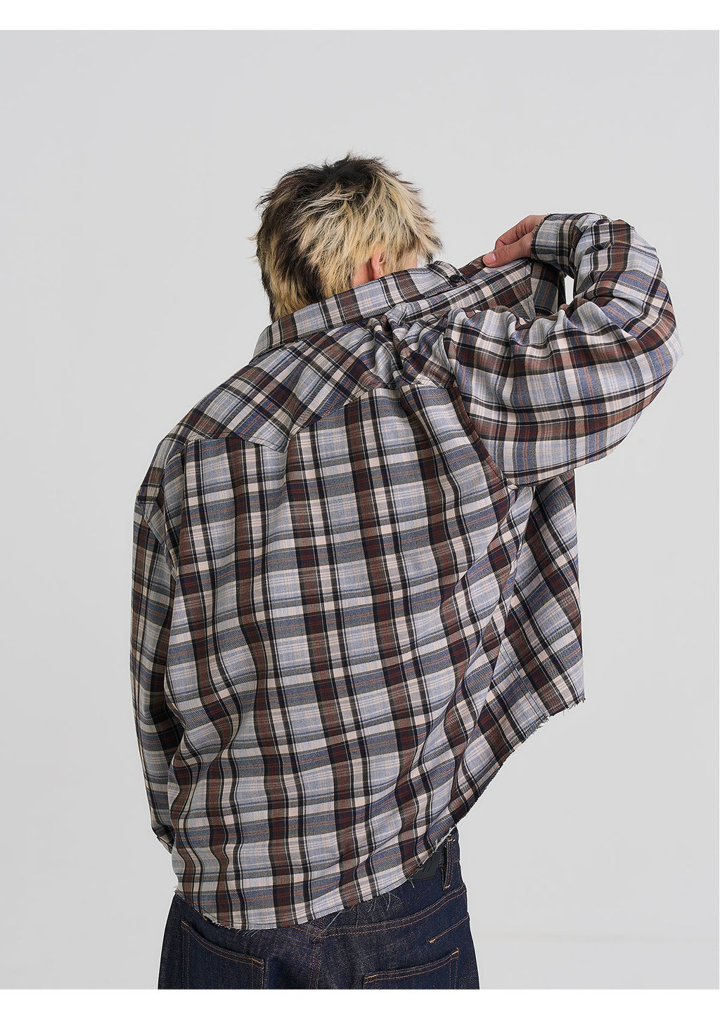 EVILKNIGHT(EK) Plaid Long Sleeve Western Shirt