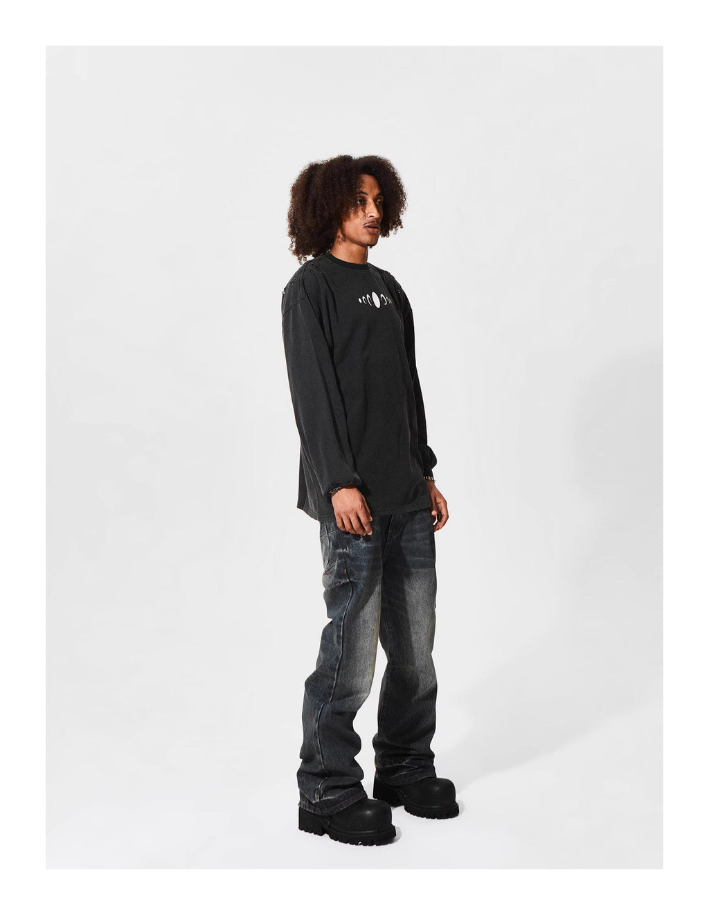 KARMANISTIC Standard Logo Washed Distressed Long Sleeve Tee