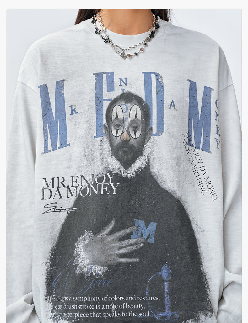 MEDM Clown Oil Painting Long Sleeve Tee