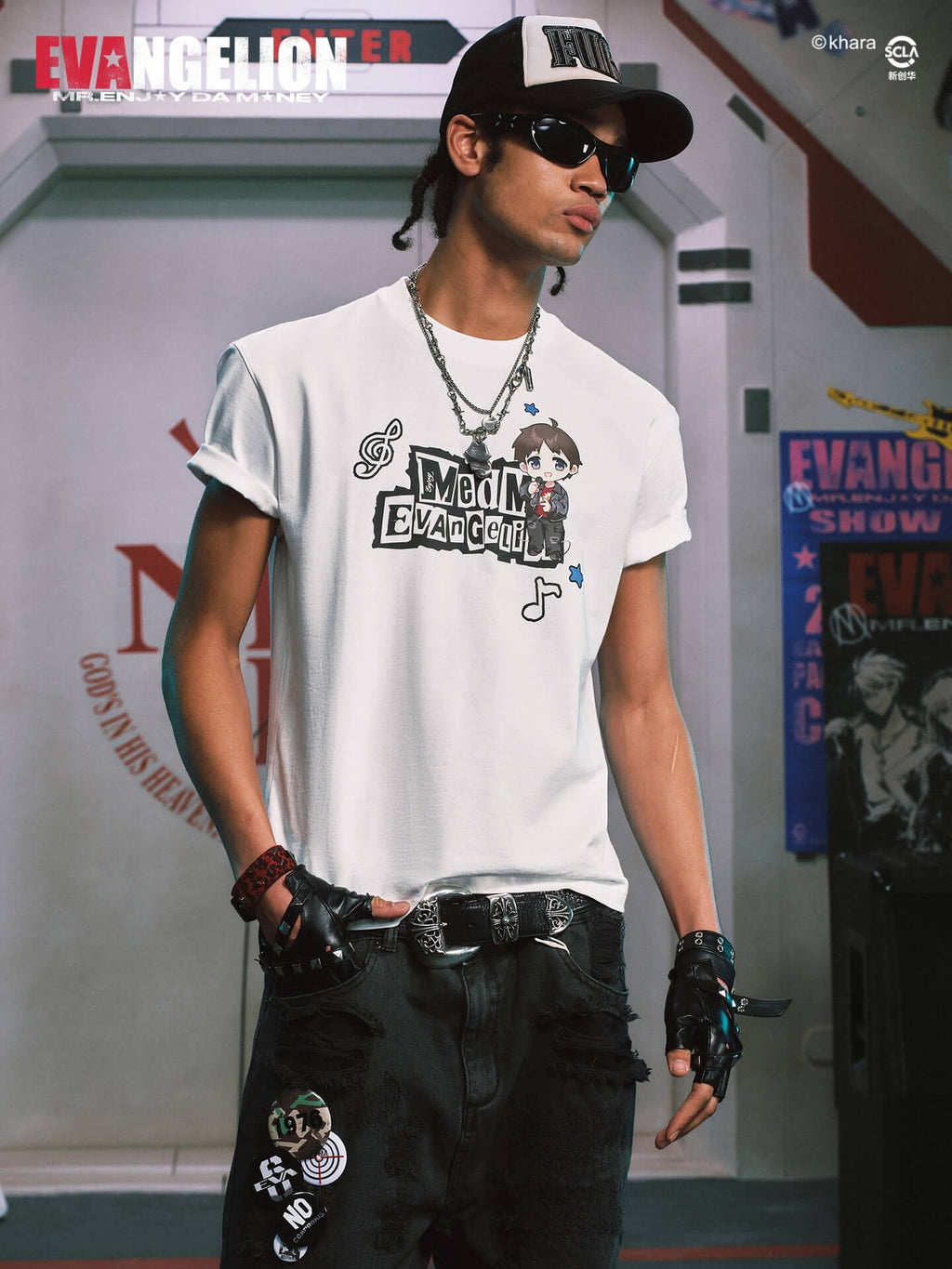 MEDM x EVA NEVER END Cute Character Music Note Graphic Tee