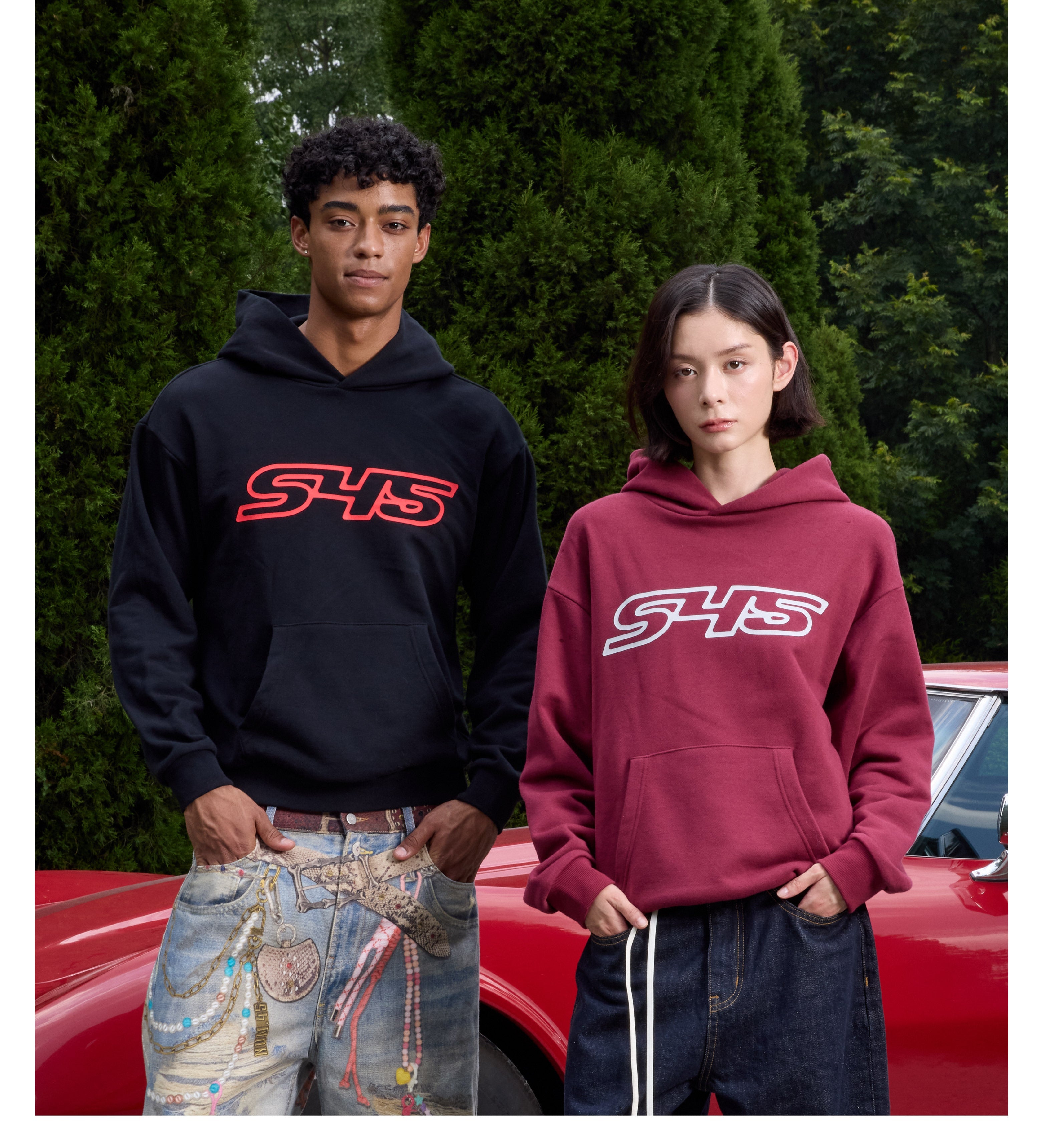 S45 Puff Logo Print Hoodie