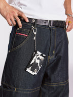Remedy Metal Studded Keychain Coin Card Zipper Leather Wallet