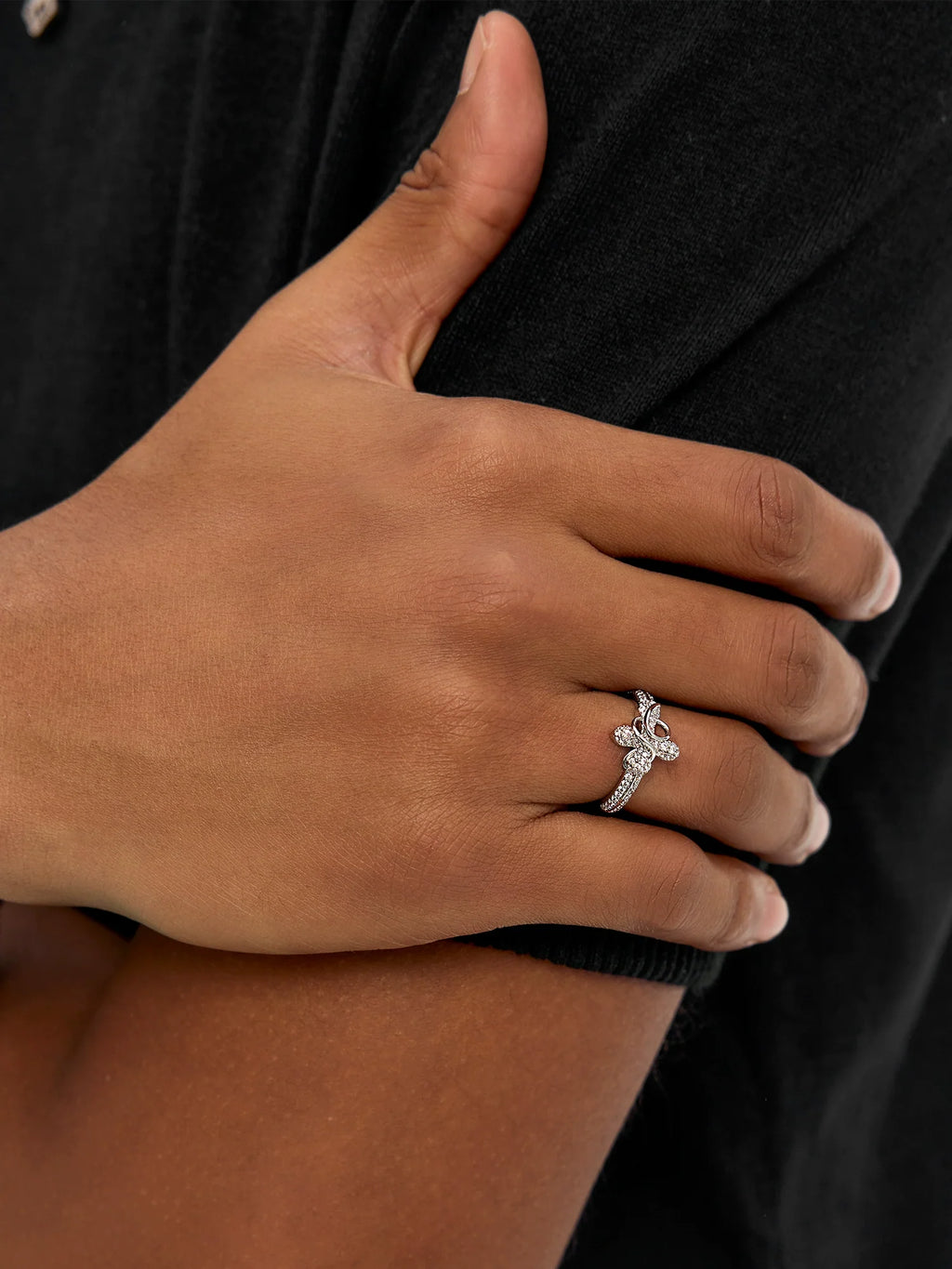 Small Town Kid Cubic Zirconia Cross Diamond Ring
