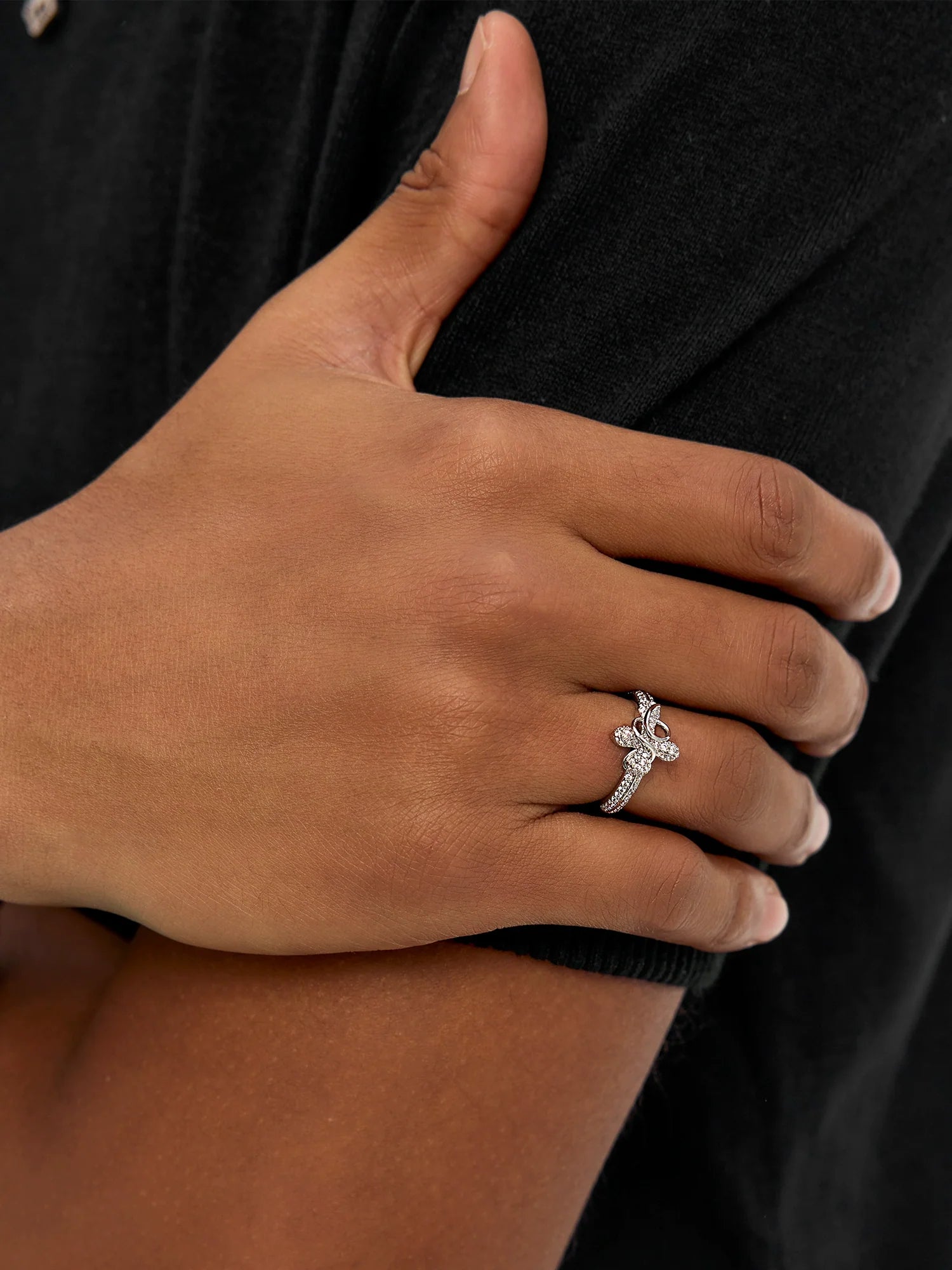 Small Town Kid Cubic Zirconia Cross Diamond Ring