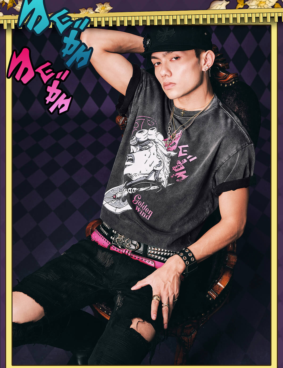 MEDM × JOJO Vintage Washed Character Print Tee