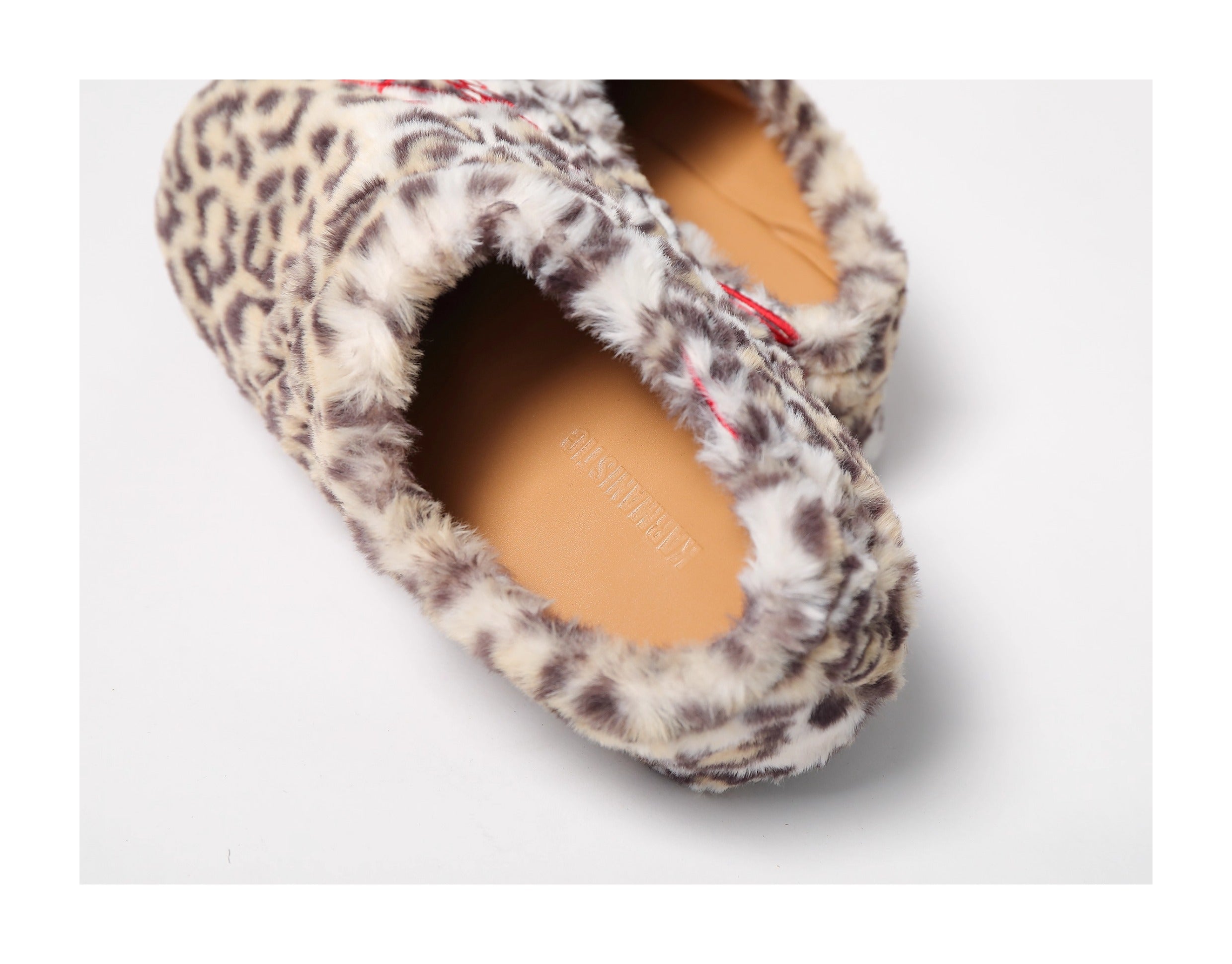 KARMANISTIC Leopard Fur Embroidered Slipper Clogs