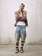 Remedy Gradient Washed Plaid Long Sleeve Shirt