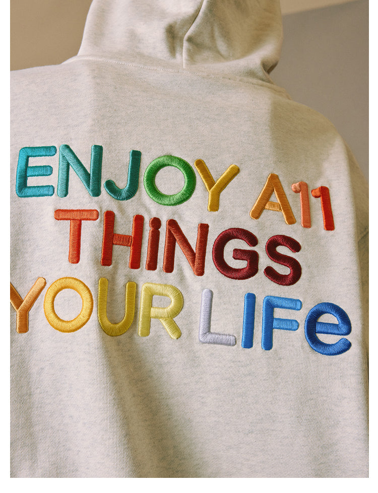 MEDM Rainbow Letter Zip Up Hoodie