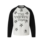 YADcrew Star Logo Print Raglan Long Sleeve Tee
